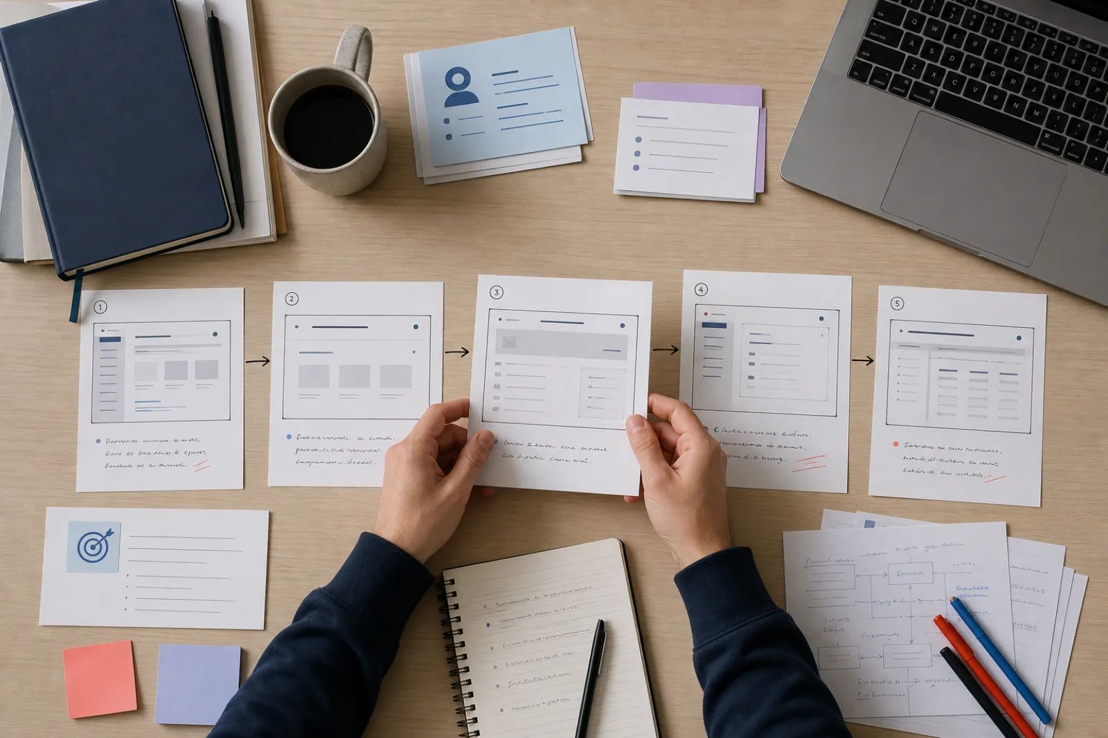 Storyboard workbench with a neutral software flow, narration notes and a product-version reference.